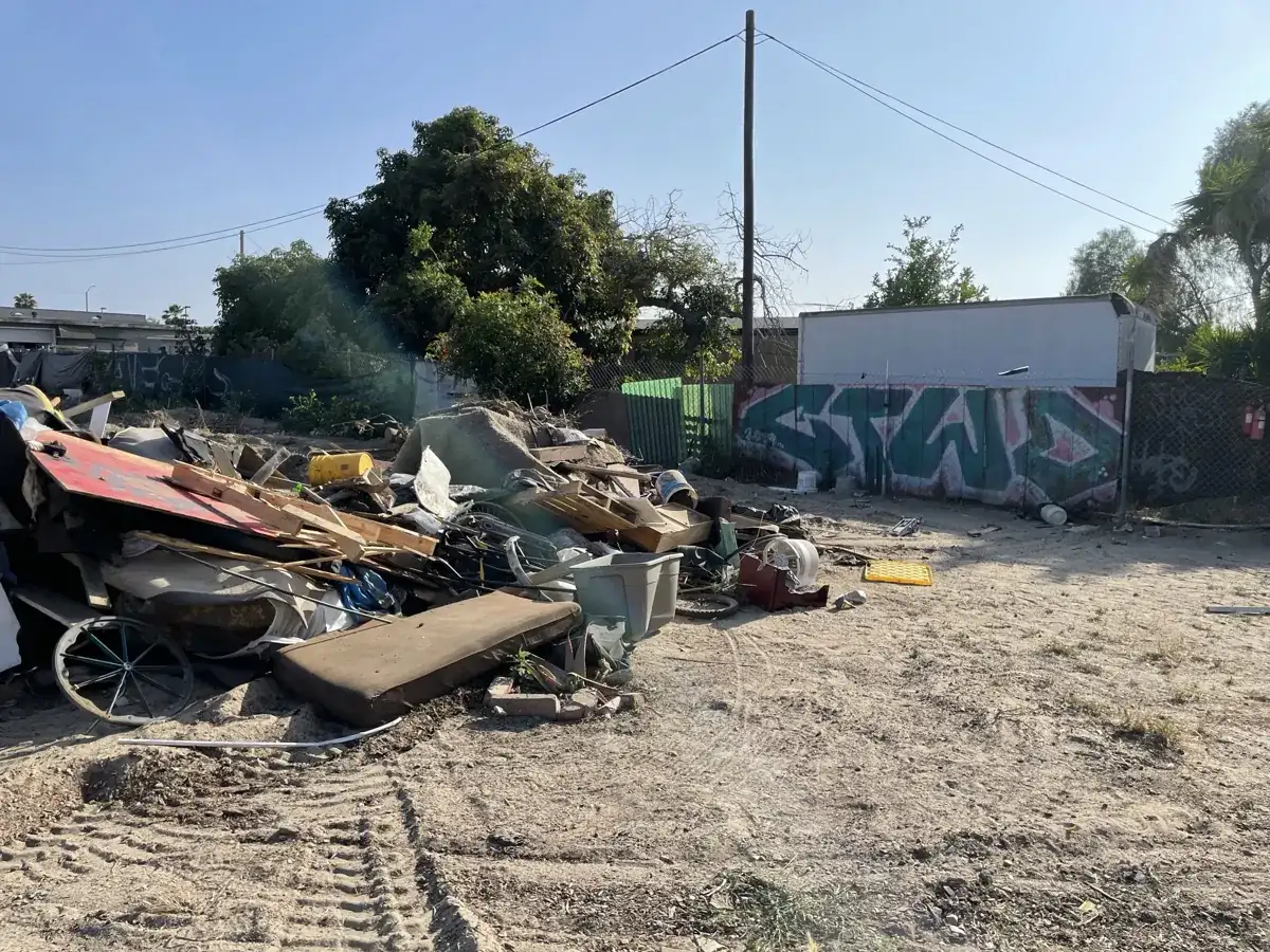 Orange County property cleanup work area before removal