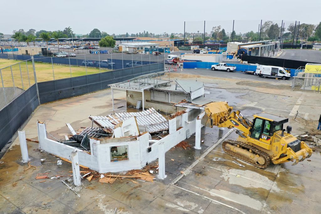 Institutional demolition and site preparation in Costa Mesa