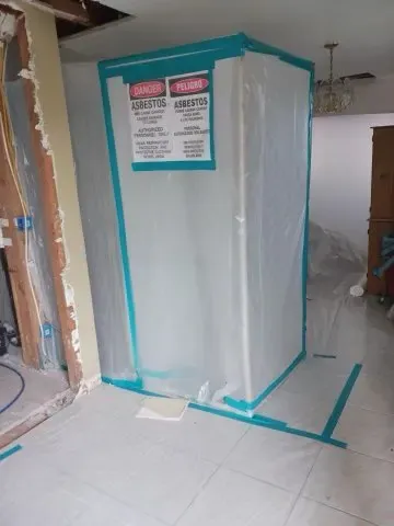 Protected access into the Santa Ana flooring work area