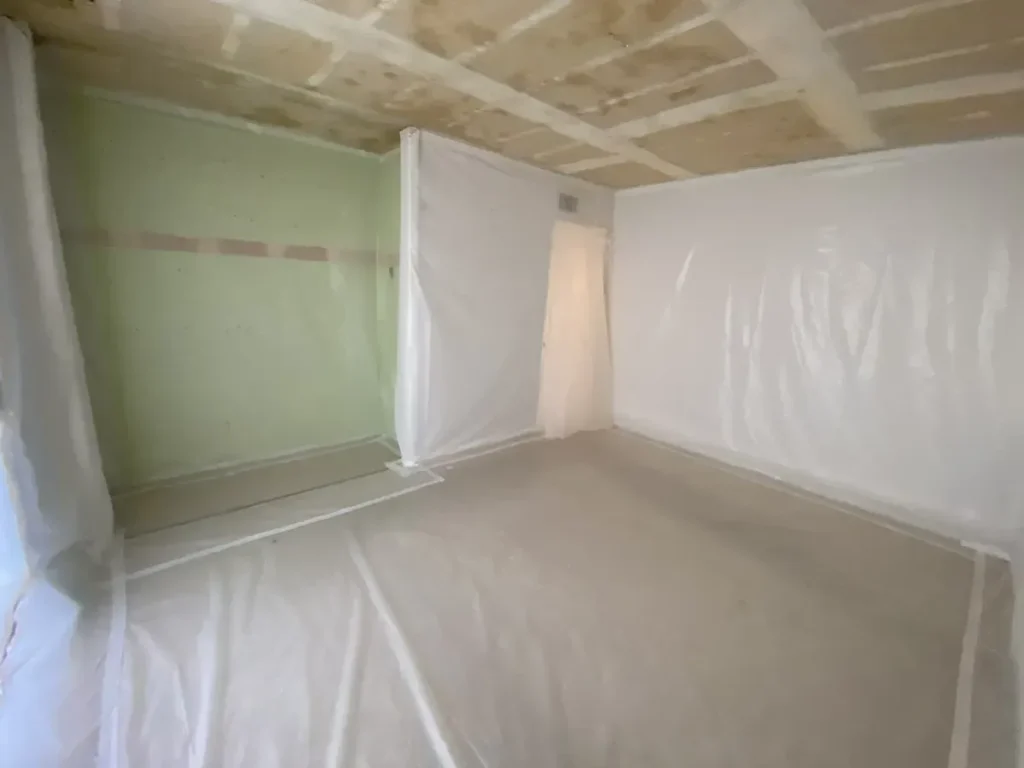 Acoustic ceiling and surrounding room in the Laguna Beach home