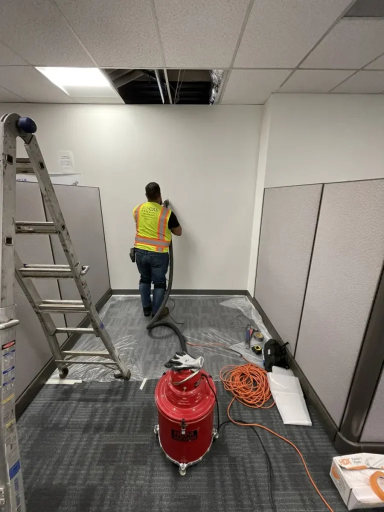 Existing wall between second-floor station offices
